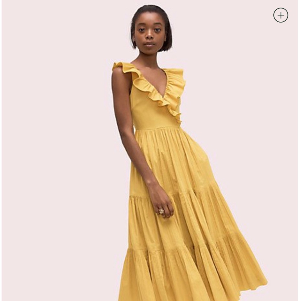 KateSpade poplin ruffle tiered dress